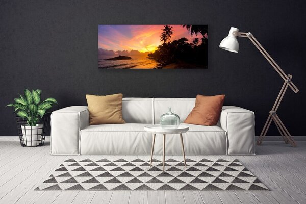 Tablou pe panza canvas Sea Sun Peisaj Galben Negru