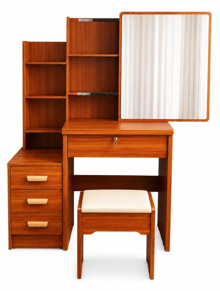 SET CRYSTAL - Masuta de machiaj cu oglinda clasica - WALNUT
