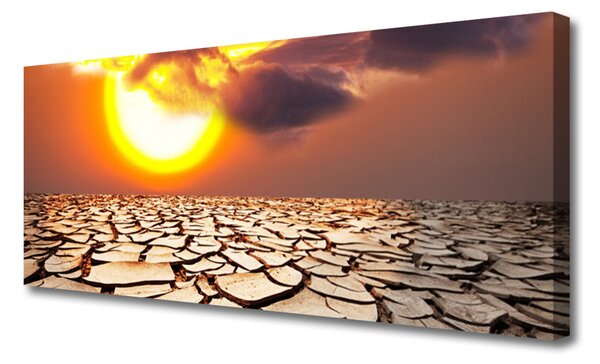 Tablou pe panza canvas Sun Desert Peisaj Galben Maro