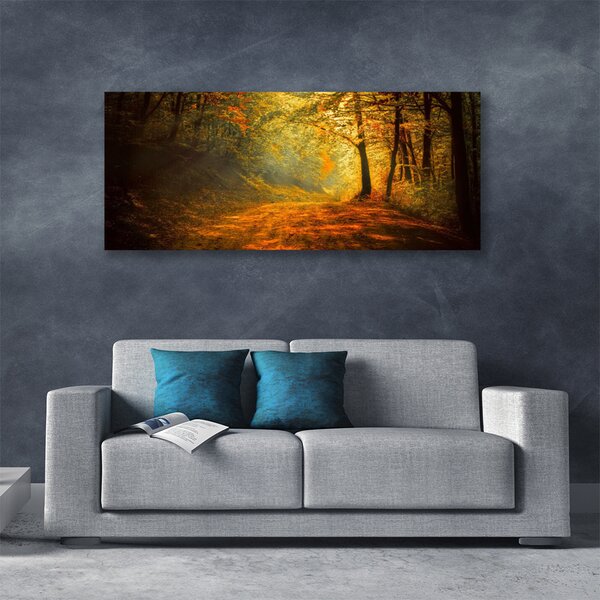 Tablou pe panza canvas Natural Pădurea Verde Galben Maro