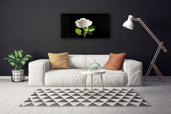 Tablou pe panza canvas Rose Floral alb