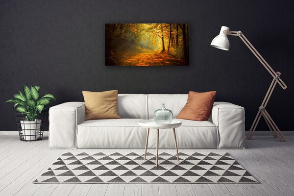 Tablou pe panza canvas Natural Pădurea Verde Galben Maro