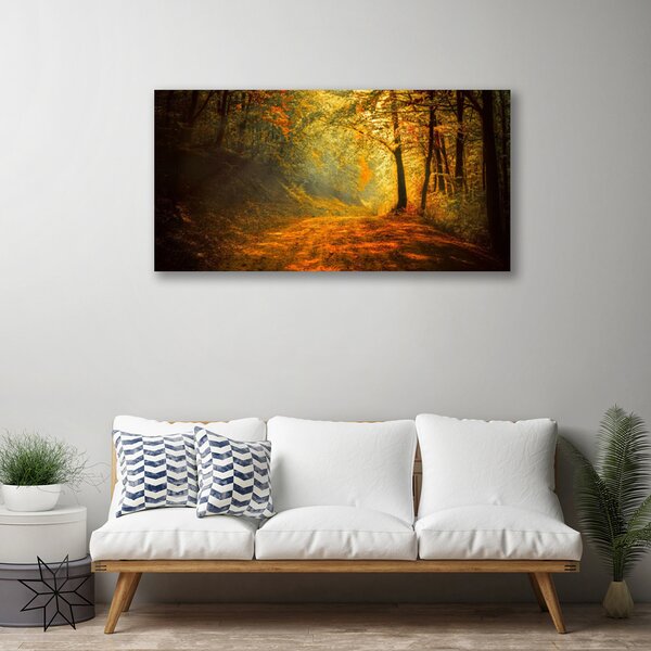Tablou pe panza canvas Natural Pădurea Verde Galben Maro