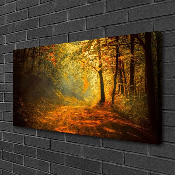 Tablou pe panza canvas Natural Pădurea Verde Galben Maro
