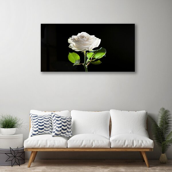 Tablou pe panza canvas Rose Floral alb