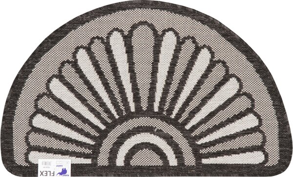 Covor Pentru Usa Intrare, Flex 19163, Antiderapant, Negru Gri, 50x80 cm