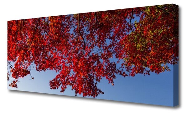 Tablou pe panza canvas Sucursale Frunze Brown Floral
