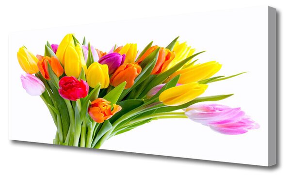 Tablou pe panza canvas Lalele Floral Galben Roșu Roz Portocaliu