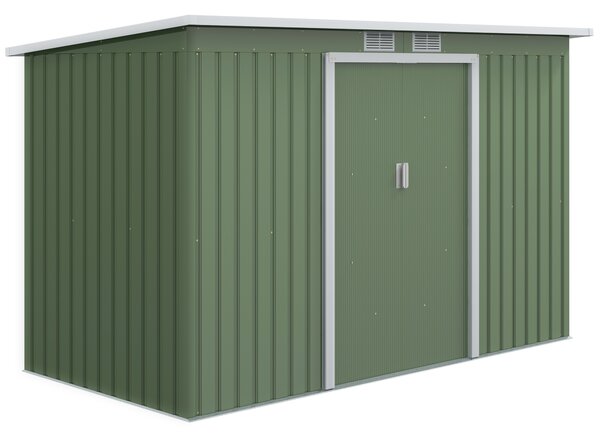 Outsunny, magazie pentru scule, casuta de gradina, sopron pentru unelte 280x130x172cm, Verde deschis | Aosom Romania