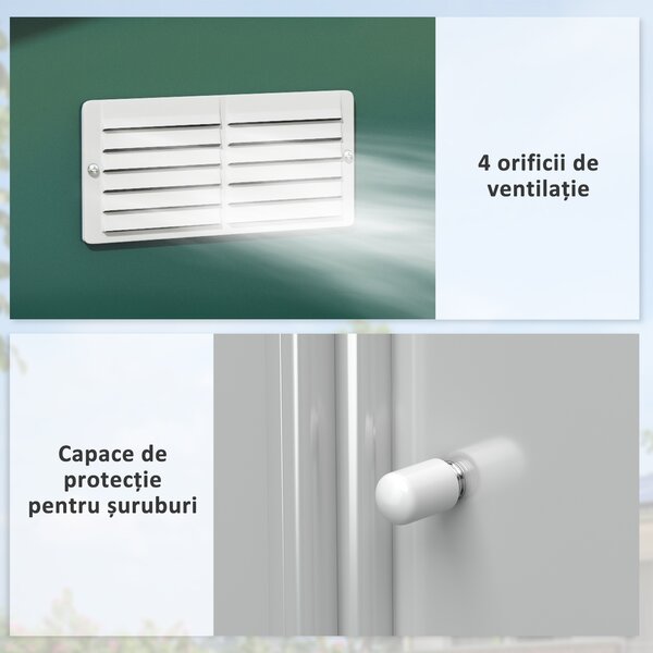 Outsunny Magazie Gradina Unelte din Otel Galvanizat Verde 3.4x3.86m Anti Rugina | Aosom Romania