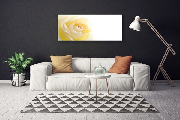 Tablou pe panza canvas Rose Floral Alb Galben
