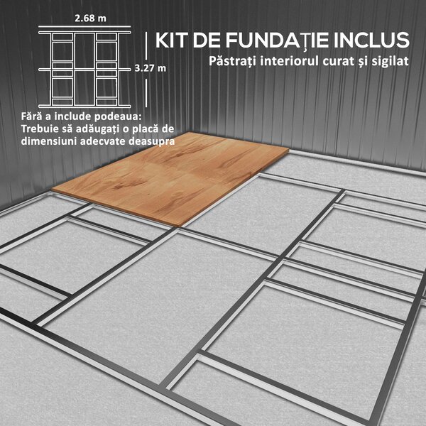 Outsunny Magazie Gradina Unelte din Otel Galvanizat Verde 3.4x3.86m Anti Rugina | Aosom Romania