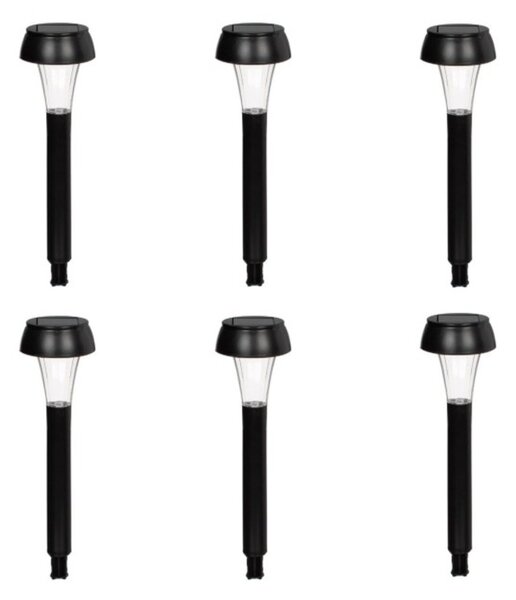 Set 6 x lampa solara 18.5 cm, Negru