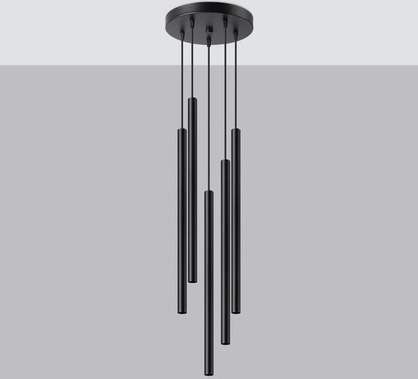 Sollux Lighting Pastelo lampă suspendată 5x8 W negru SL.1176