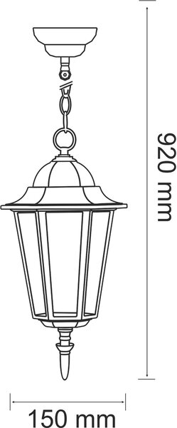 Goldlux Liguria lampă suspendată exterior 1x20 W patină 202178