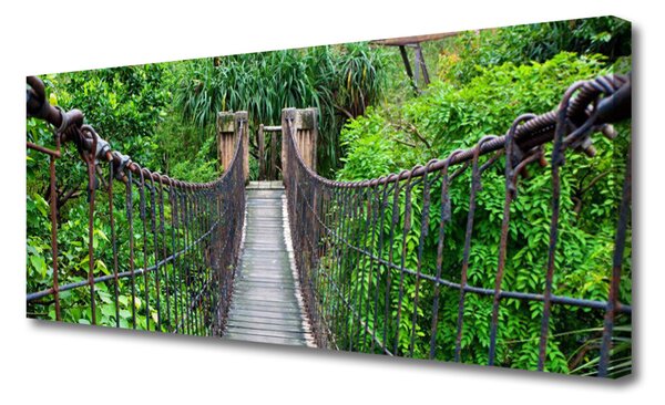 Tablou pe panza canvas Podul Copaci Arhitectura Brun Verde