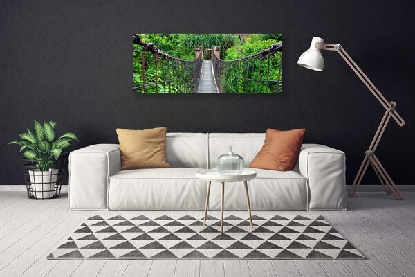 Tablou pe panza canvas Podul Copaci Arhitectura Brun Verde