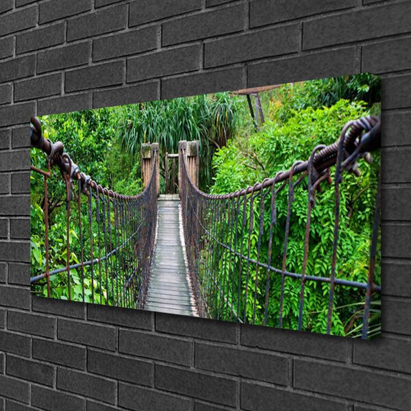 Tablou pe panza canvas Podul Copaci Arhitectura Brun Verde
