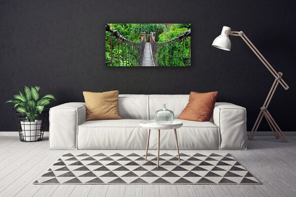 Tablou pe panza canvas Podul Copaci Arhitectura Brun Verde