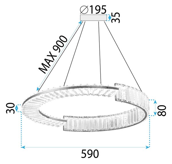 Lampa LED APP1529-CP60 CHROME