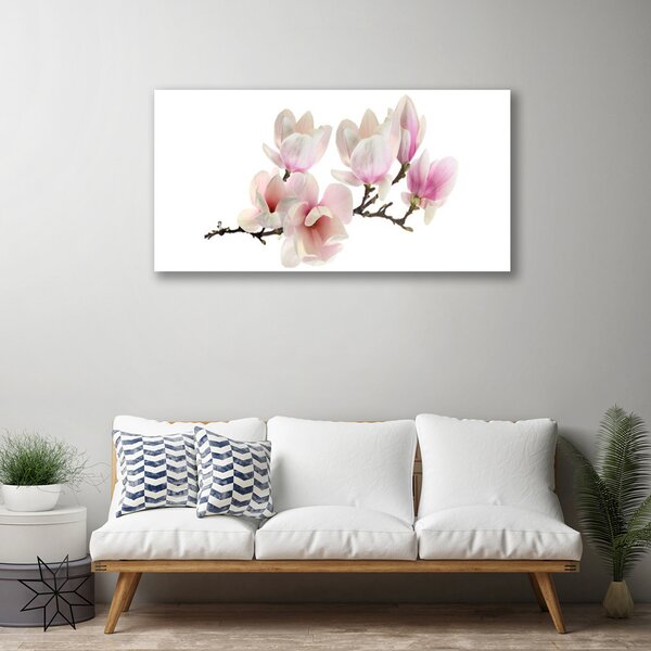 Tablou pe panza canvas Flori Floral Roz Alb
