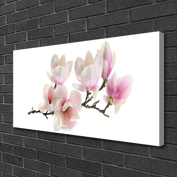 Tablou pe panza canvas Flori Floral Roz Alb