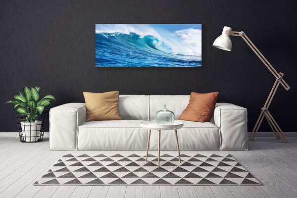 Tablou pe panza canvas Wave Natura Albastru Alb