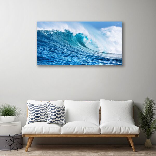 Tablou pe panza canvas Wave Natura Albastru Alb