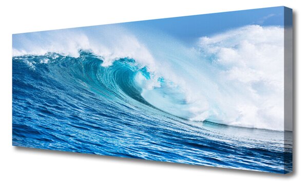 Tablou pe panza canvas Wave Natura Albastru Alb