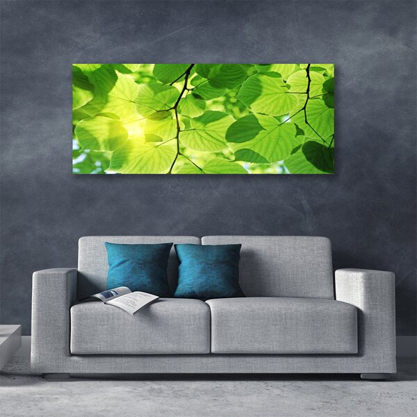 Tablou pe panza canvas Frunze Floral Verde Maro