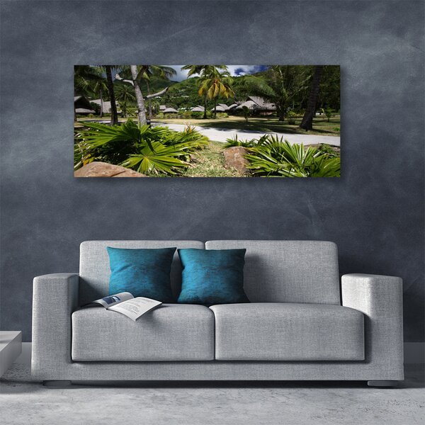 Tablou pe panza canvas Frunze de palmier Copaci Natura Verde Maro