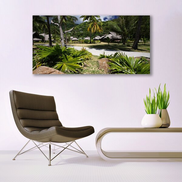 Tablou pe panza canvas Frunze de palmier Copaci Natura Verde Maro