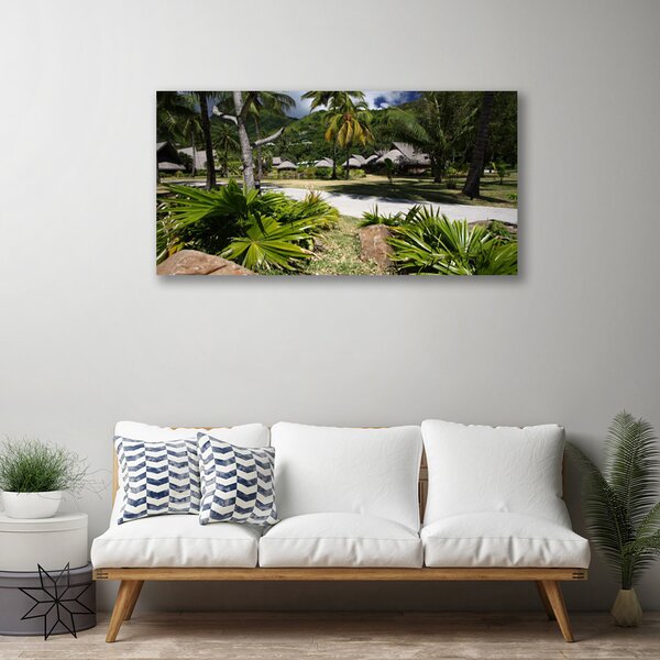 Tablou pe panza canvas Frunze de palmier Copaci Natura Verde Maro