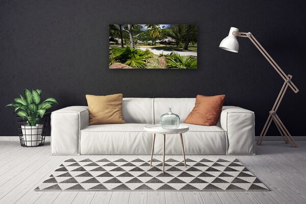 Tablou pe panza canvas Frunze de palmier Copaci Natura Verde Maro