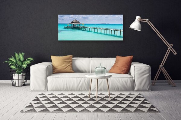 Tablou pe panza canvas Marea Podul Arhitectura Albastru Maro