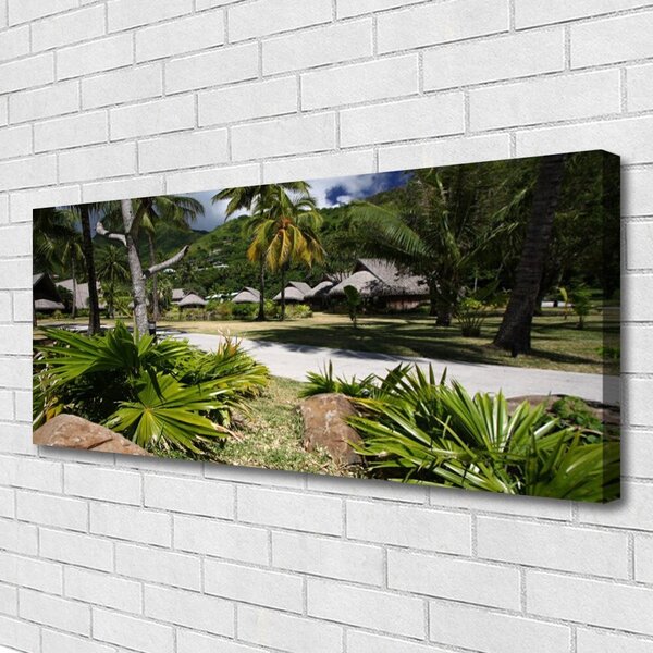 Tablou pe panza canvas Frunze de palmier Copaci Natura Verde Maro