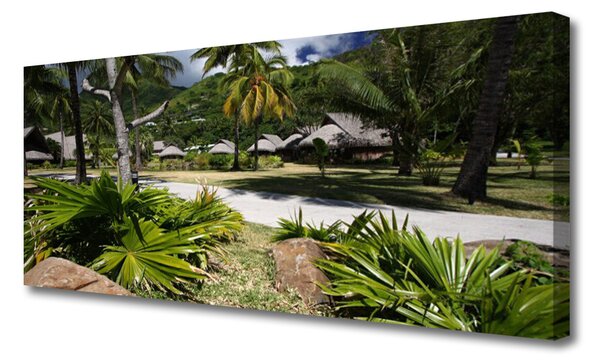 Tablou pe panza canvas Frunze de palmier Copaci Natura Verde Maro