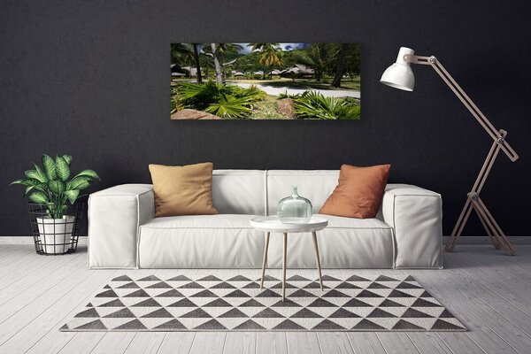 Tablou pe panza canvas Frunze de palmier Copaci Natura Verde Maro
