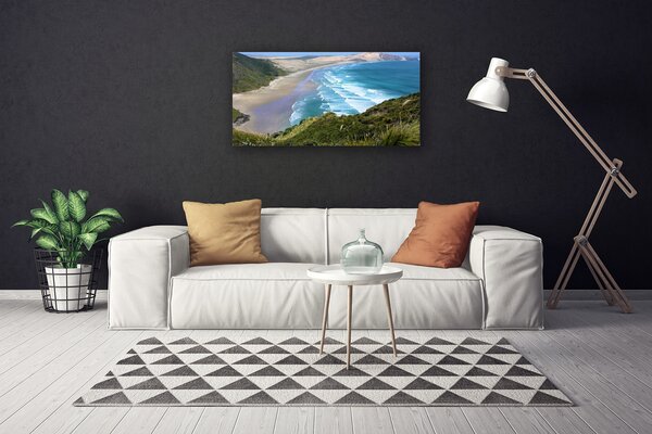 Tablou pe panza canvas Sea Beach Peisaj Maro Alb Albastru