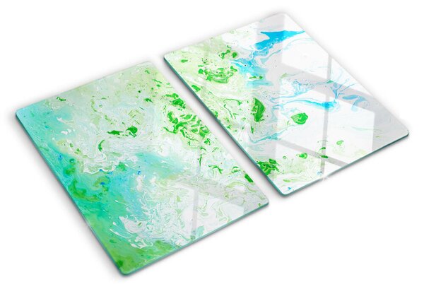 Tocător de bucătărie Vârtejuri abstracte în verde și albastru