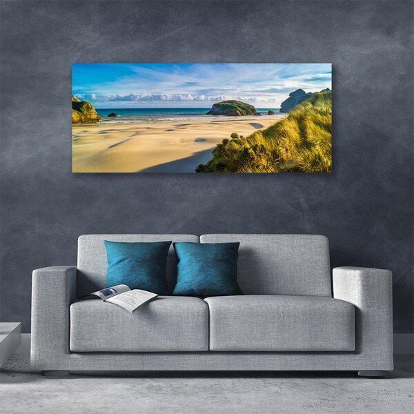 Tablou pe panza canvas Rocks Beach Peisaj Maro Gri Verde