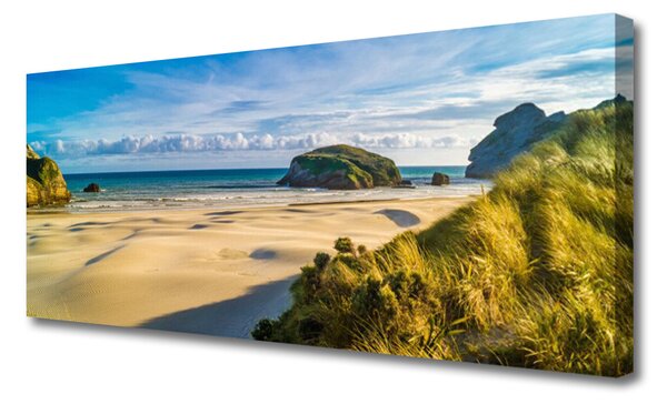 Tablou pe panza canvas Rocks Beach Peisaj Maro Gri Verde