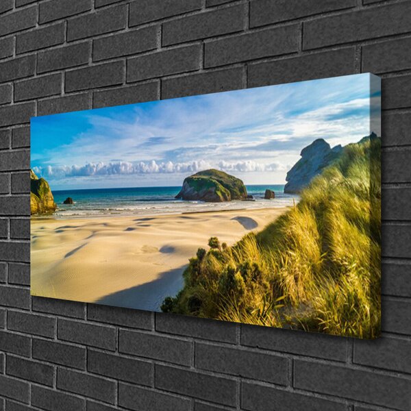 Tablou pe panza canvas Rocks Beach Peisaj Maro Gri Verde