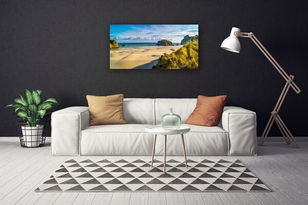Tablou pe panza canvas Rocks Beach Peisaj Maro Gri Verde