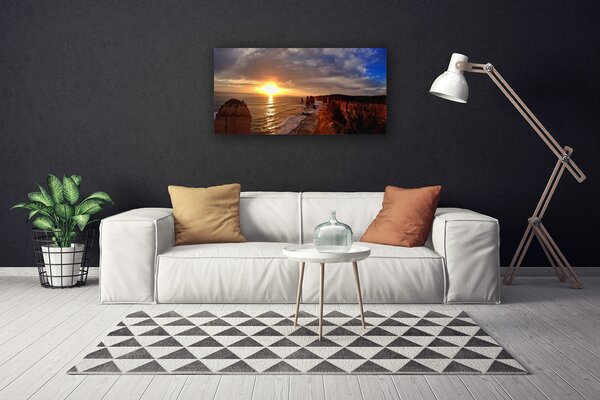 Tablou pe panza canvas Sea Sun Peisaj Galben Verde