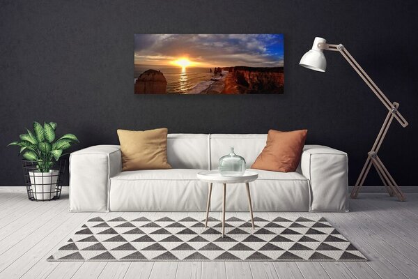 Tablou pe panza canvas Sea Sun Peisaj Galben Verde