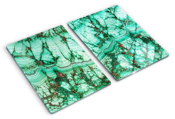Tocător sticlă Marmură în nuanțe de verde