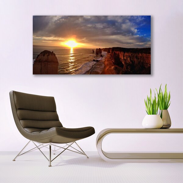 Tablou pe panza canvas Sea Sun Peisaj Galben Verde
