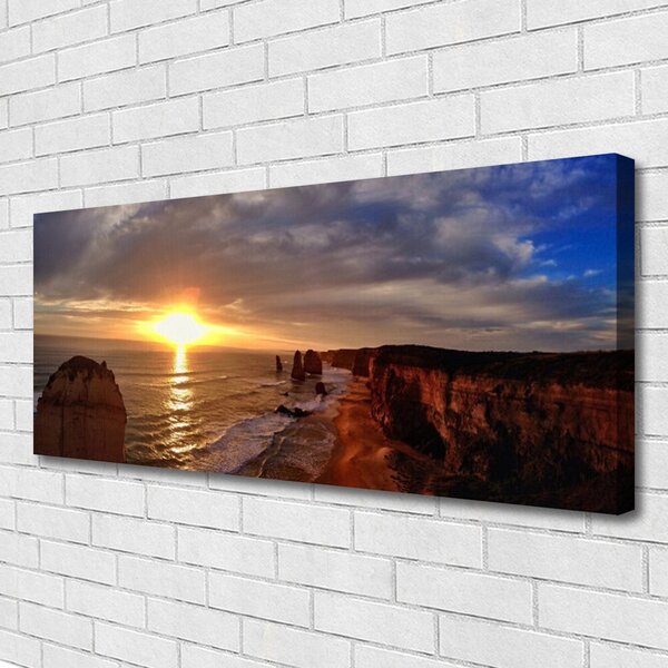 Tablou pe panza canvas Sea Sun Peisaj Galben Verde