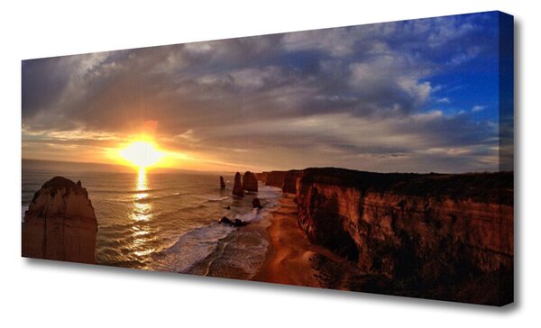Tablou pe panza canvas Sea Sun Peisaj Galben Verde